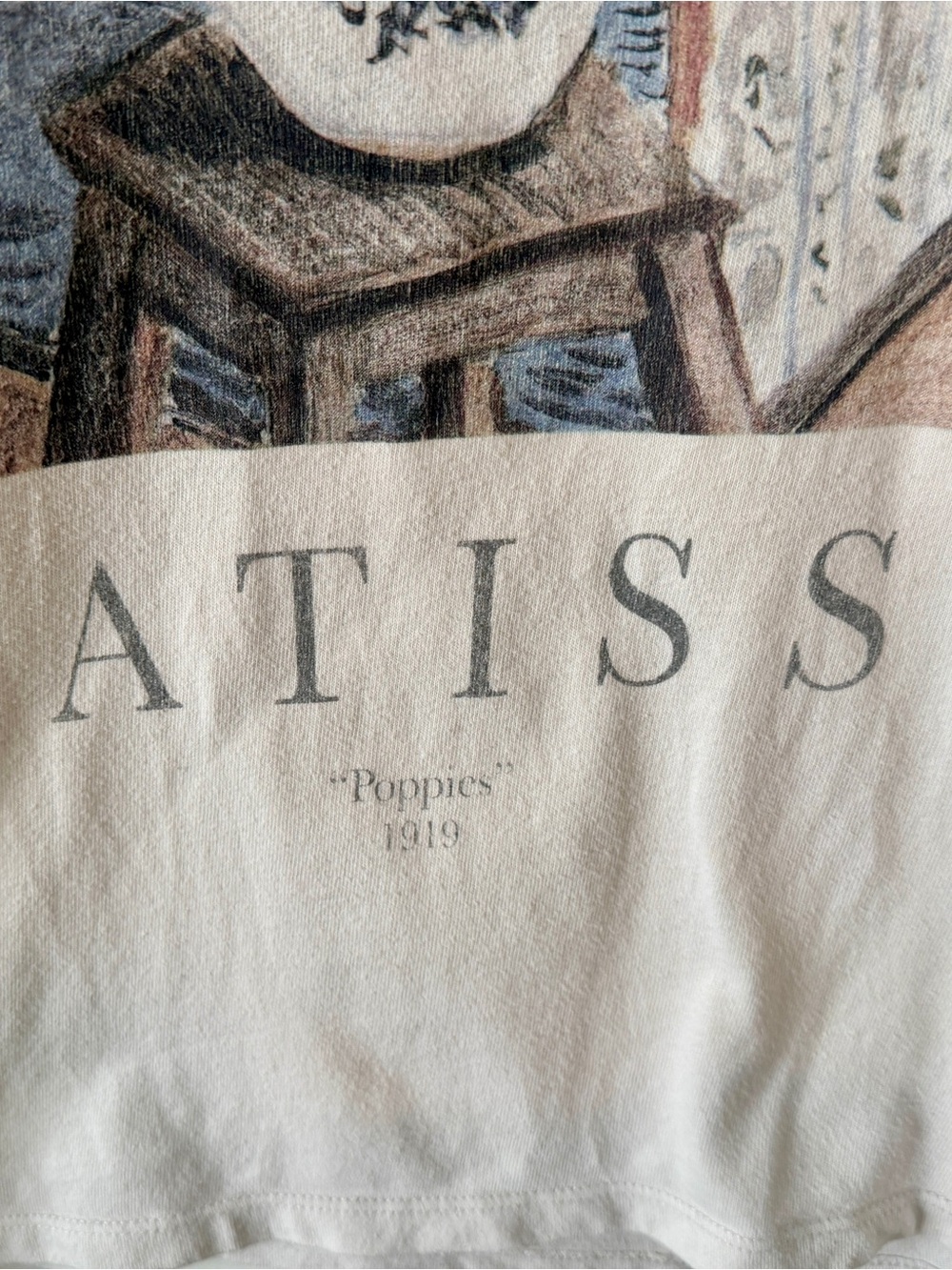 Abercrombie & Fitch Matisse 'Poppies' Graphic Oversized Tee - Cream - Picture 3 of 7